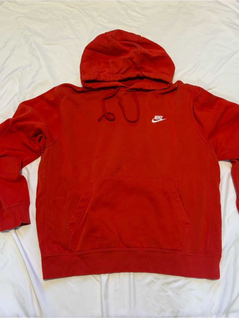 Nike Red Hoodie with White Swoosh